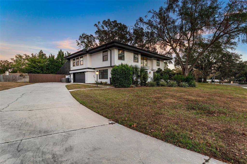 Large extended driveway