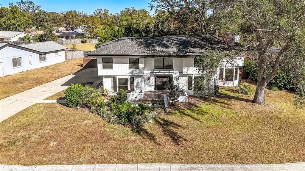 Front aerial view of home