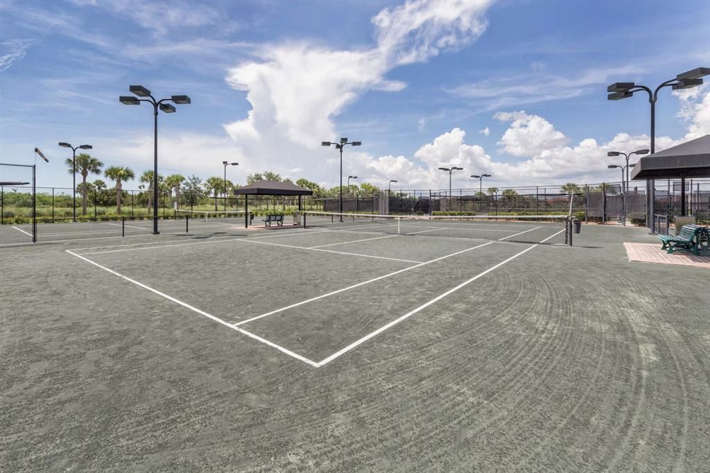 Lighted tennis courts