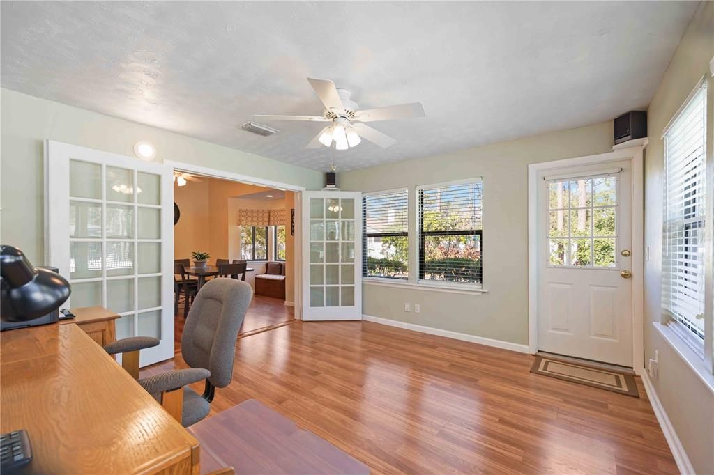 French doors can separate this room from the Dining Room