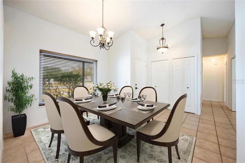 FOYER/FORMAL DINING. Virtually Staged.