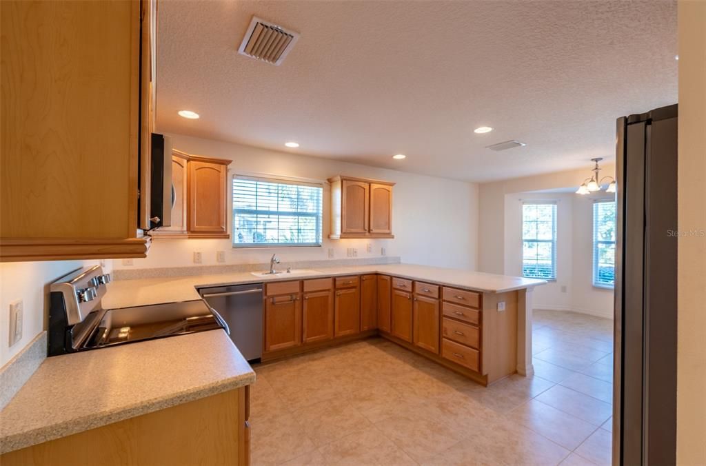 View of Kitchen from Hall Wall