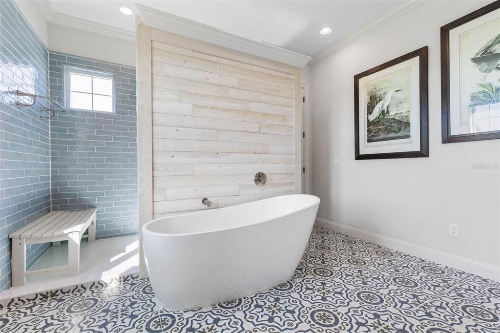 Soaking Tub & Separate Shower.