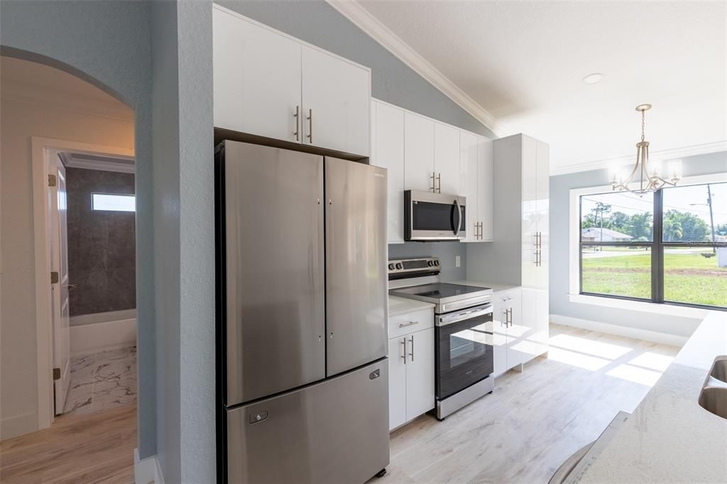 spacious kitchen area to work up your meals and entertain.