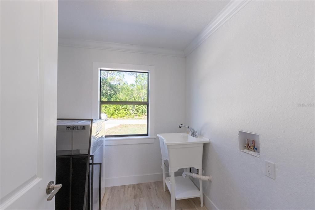 Laundry area inside the home