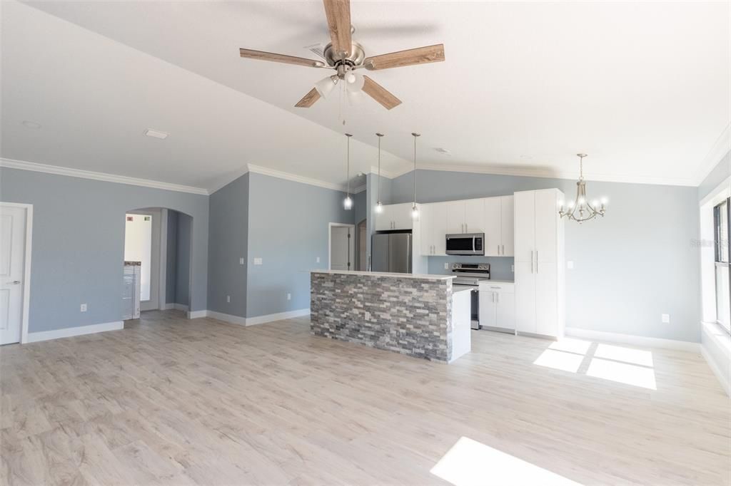 spacious kitchen area to work up your meals and entertain.