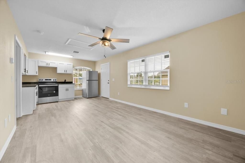 Living Room open view to the Kitchen