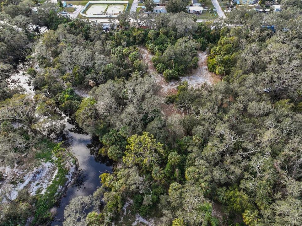 Bull Frog Creek borders the property