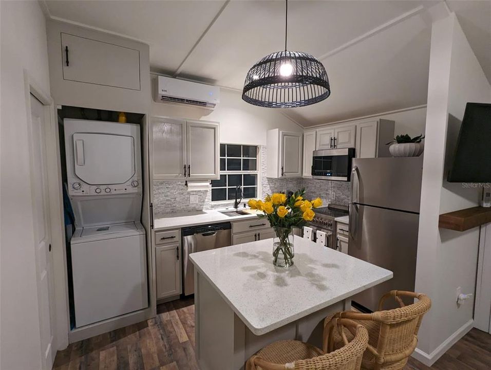 Kitchen and laundry in casita