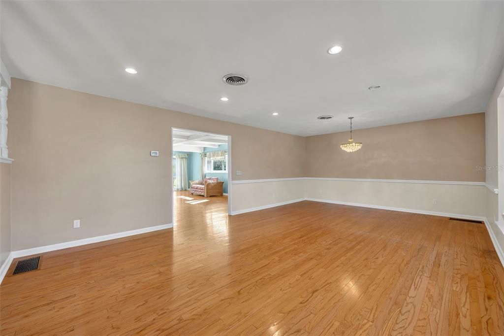 Living/Dining Room opens to the Family Room and Kitchen