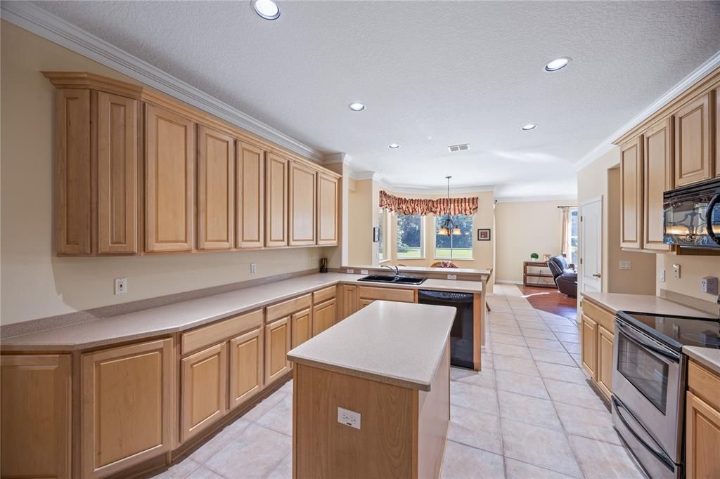 plenty of counter top space and cabinets for storage