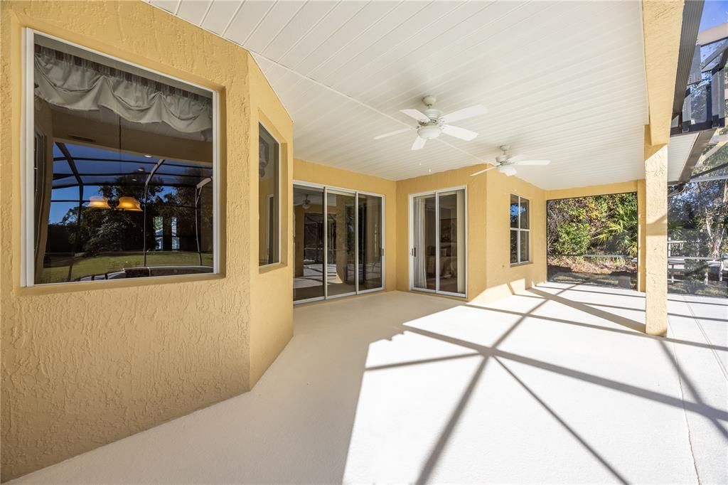 Extra large covered patio with a brand new ceiling!