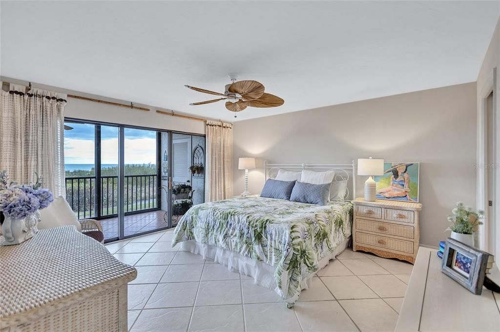 Primary bedroom with full Gulf of Mexico views