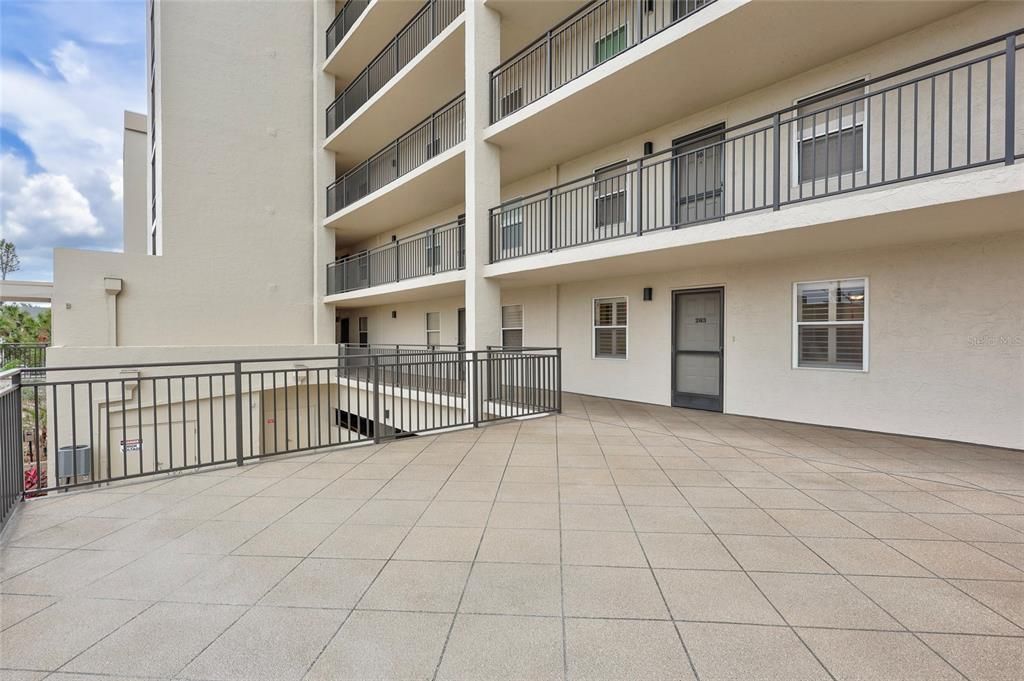 Large patio space off of unit 203