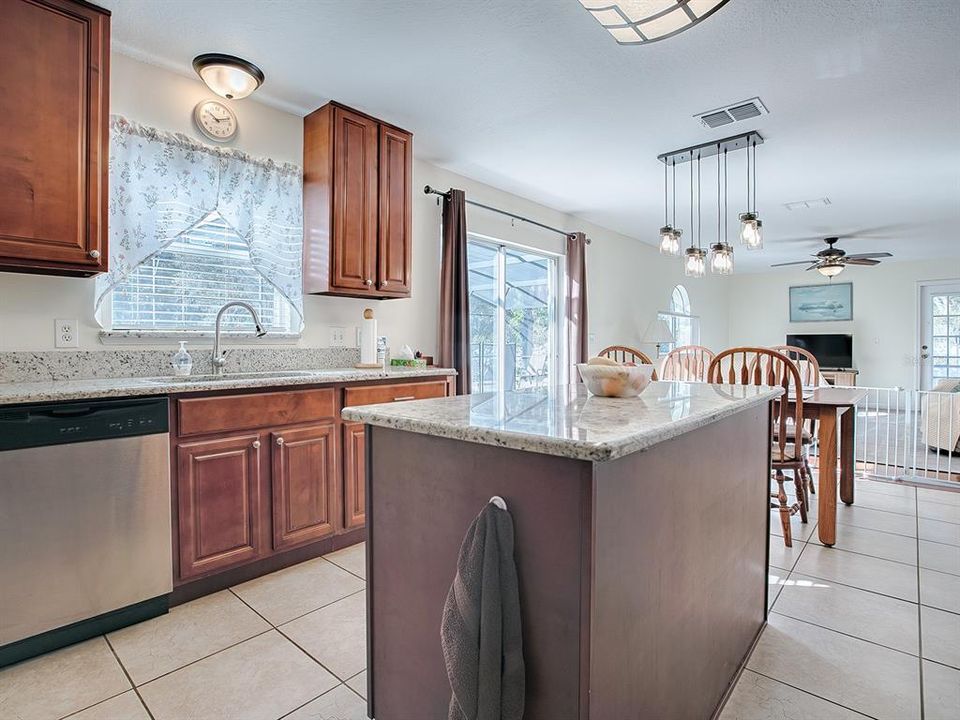 Kitchen open to the Living room