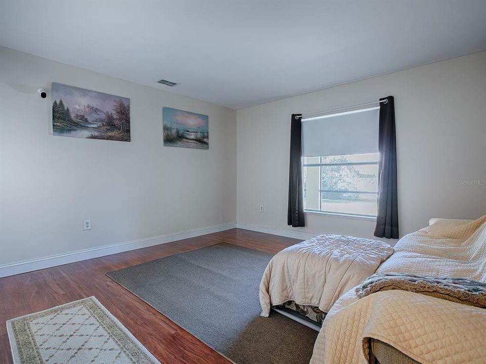 Downstairs bonus room. Possibly a media room or an office?