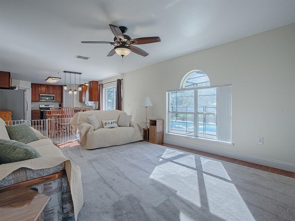 Living room open to Kitchen