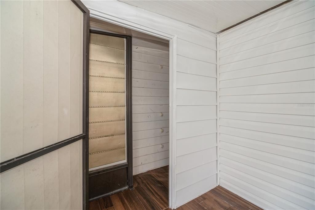 Storage closet on back porch