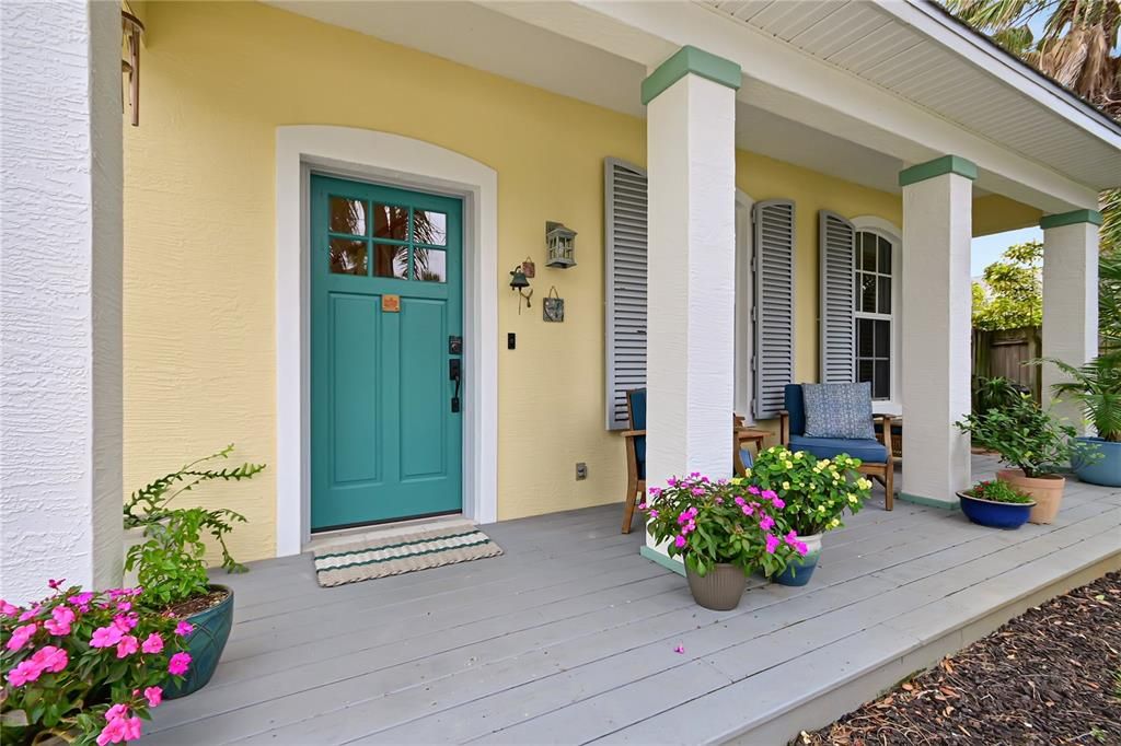 North Facing Front Porch is great for shade in hot weather.