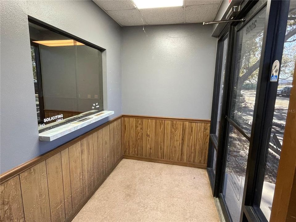 Entry foyer and reception window