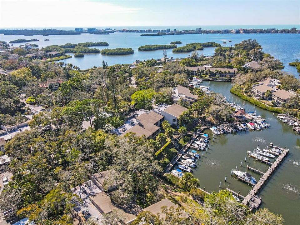 Overview of 87 slip harbor within Pelican Cove