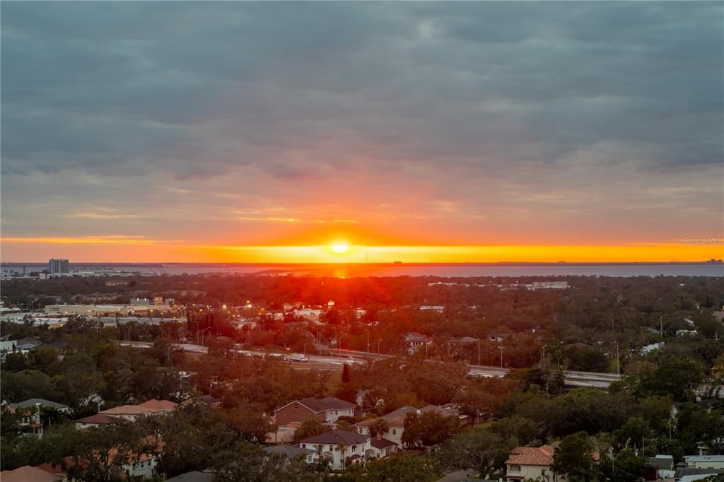 Sunset water views overlooking Old Tampa Bay