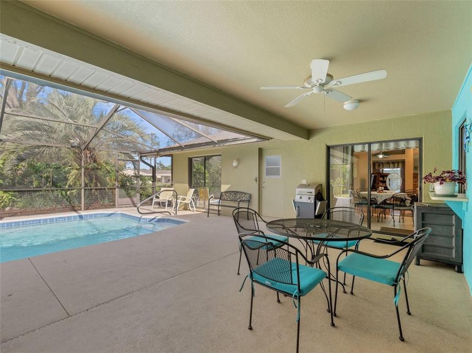 Covered lanai space to escape the heat of day.