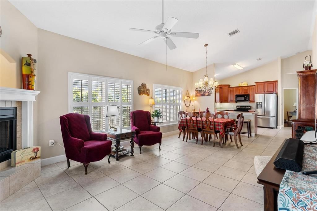 Dining Area overlooks kitchen and living room