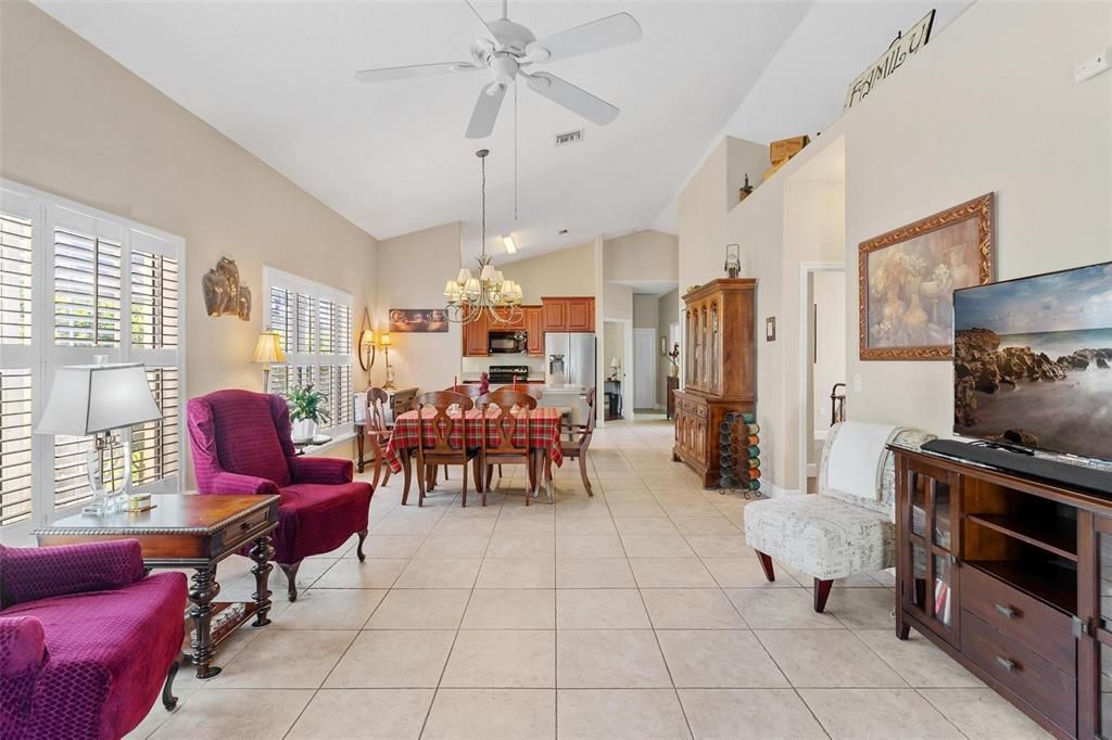 Dining Area overlooks kitchen and living room