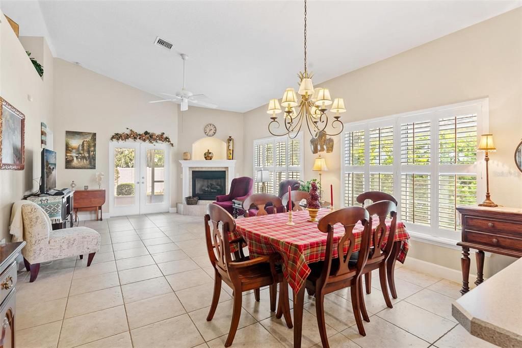 Dining Area overlooks kitchen and living room