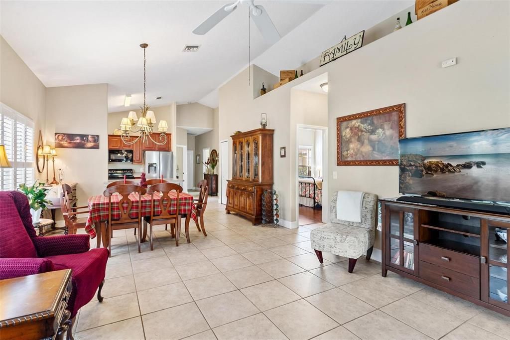 Dining Area overlooks kitchen and living room