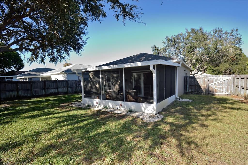 fenced backyard