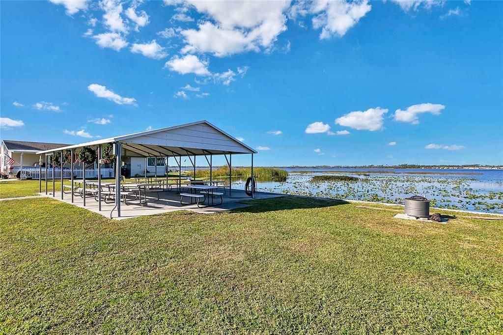 Community Lakeside Picnic Pavillion