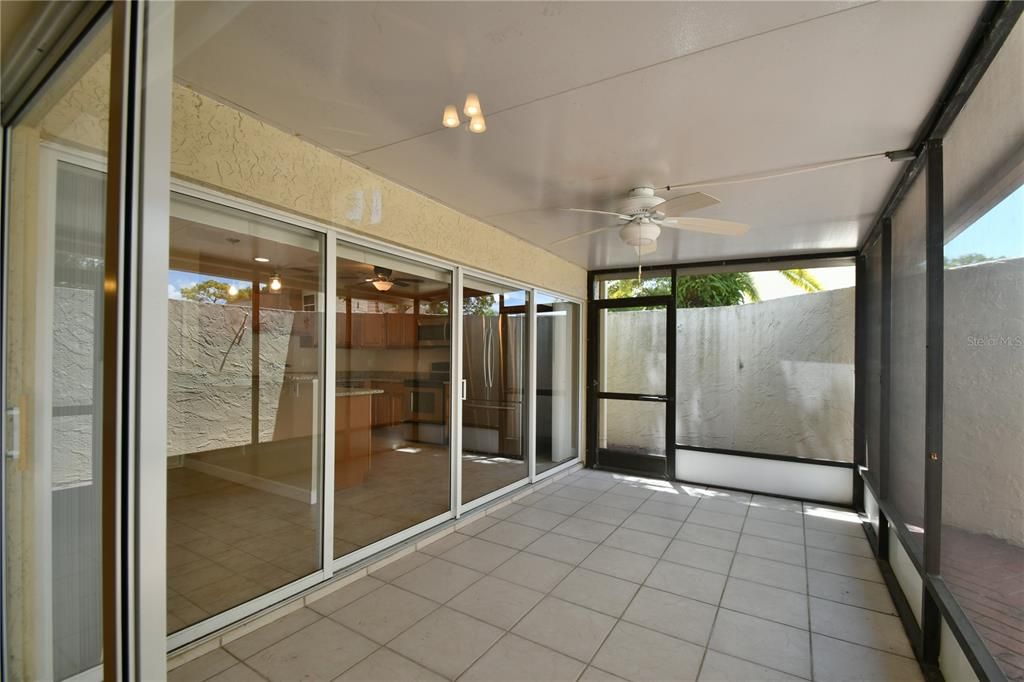 Attached patio with privacy wall