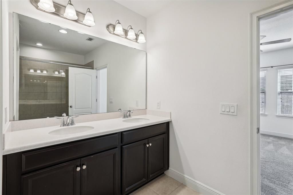 Primary Bathroom with Double Sinks and a HUGE WALK IN SHOWER