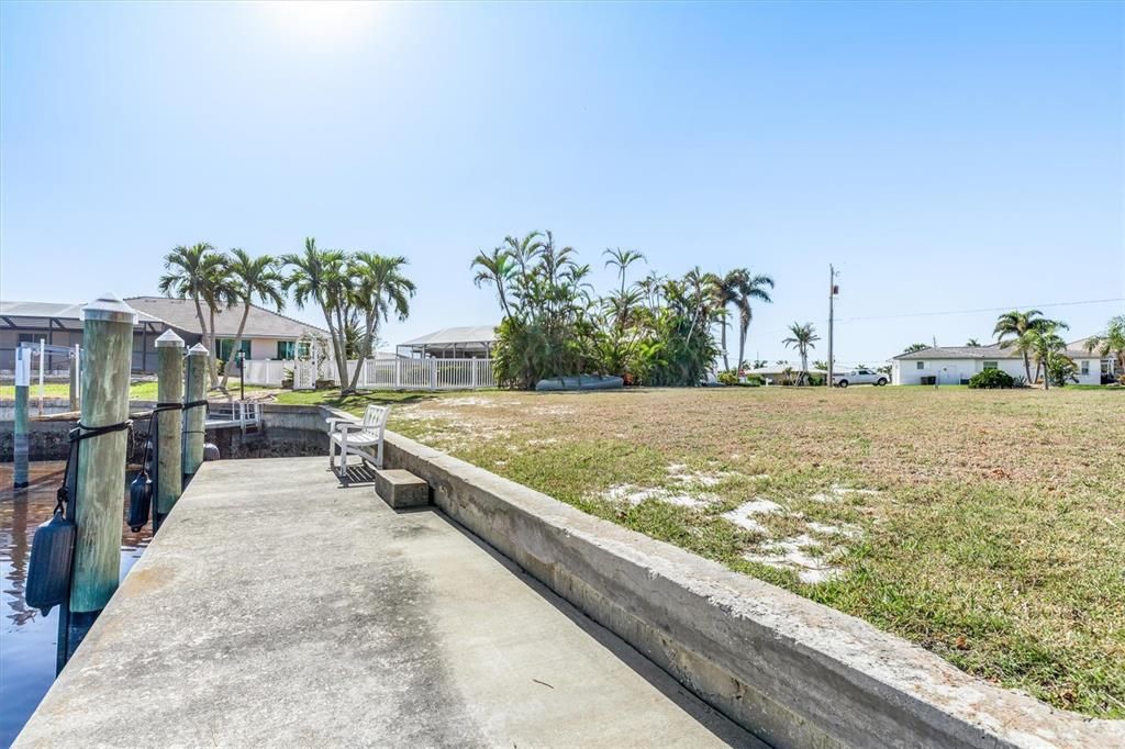 Dock on vacant lot.