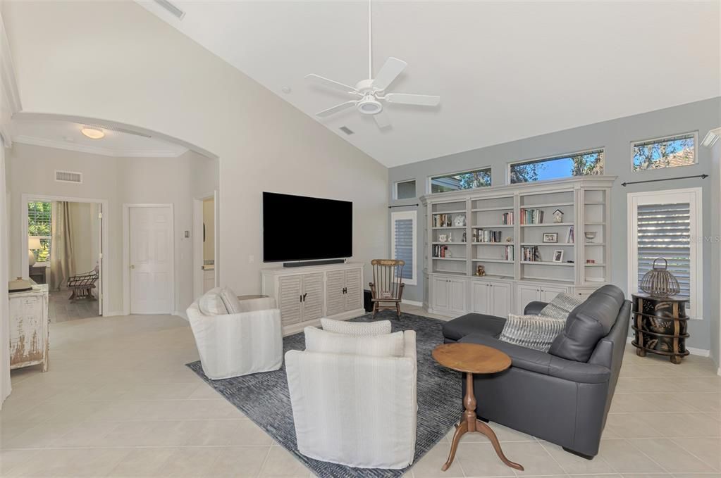 High ceilings add volume to this lovely home