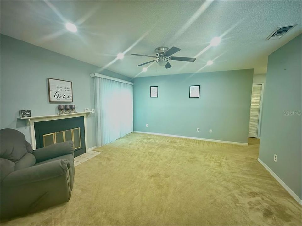 Living room with fireplace