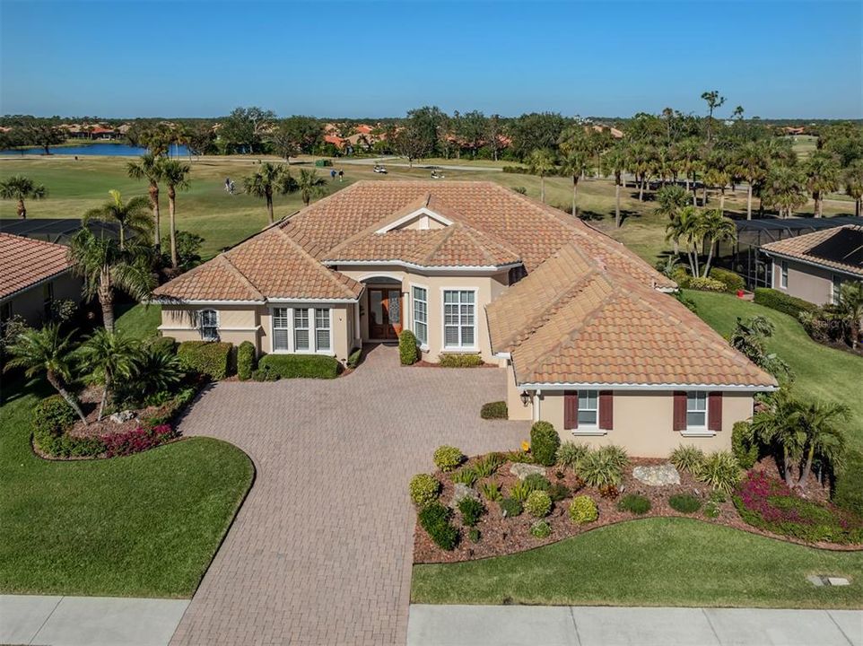 For peace of mind, the home has impact windows, automatic motorized hurricane shutters for the lanai plus new hurricane rated doors on the side entry three-car garage.