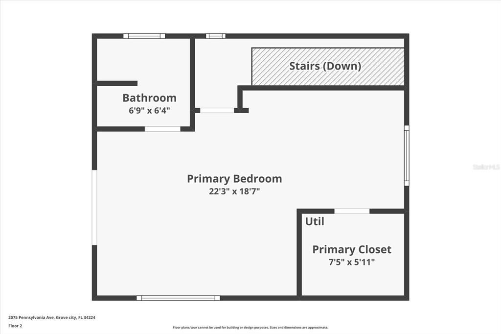 Upstairs master suite floor plan