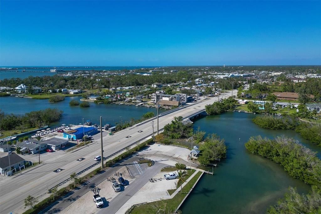 Ainger Creek Public Boat Ramp, Freedom Boat Club and The Backyard Tiki Bar on Placida Rd