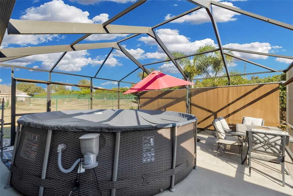 Above Ground Pool with screened in Lanai