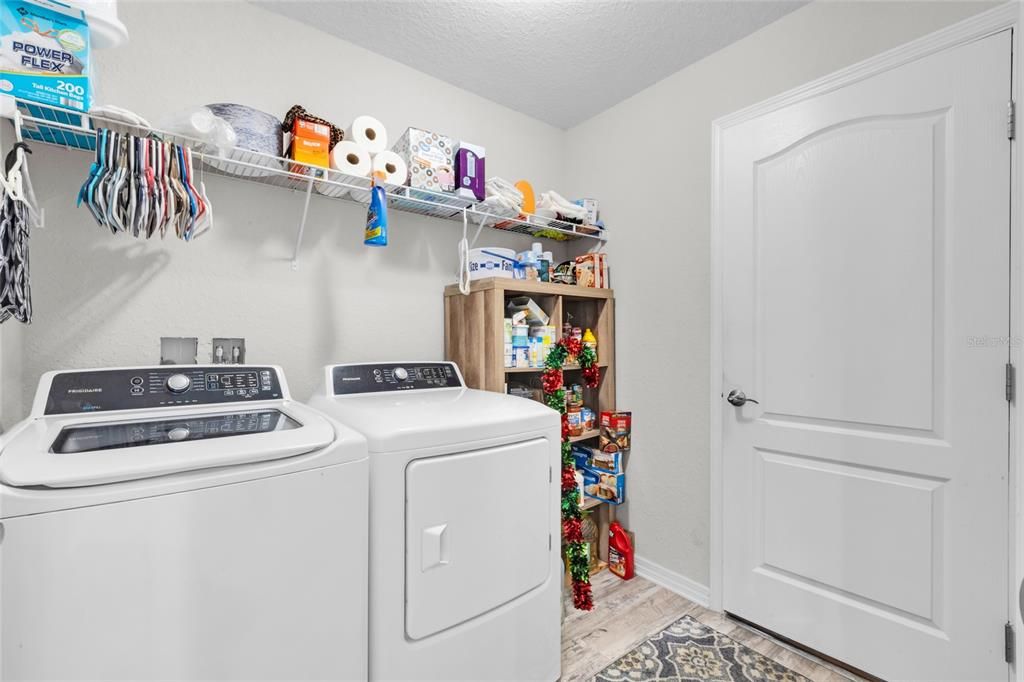 Laundry Room connects to the garage/kitchen