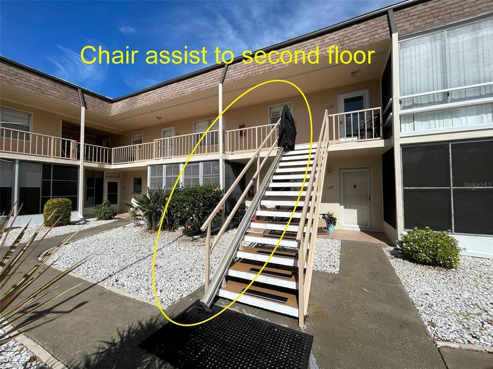 There is a chair assist if needed to get to the second floor.