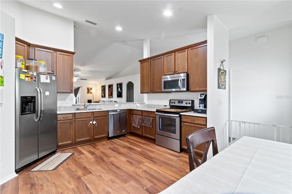 Kitchen with View into Living Room