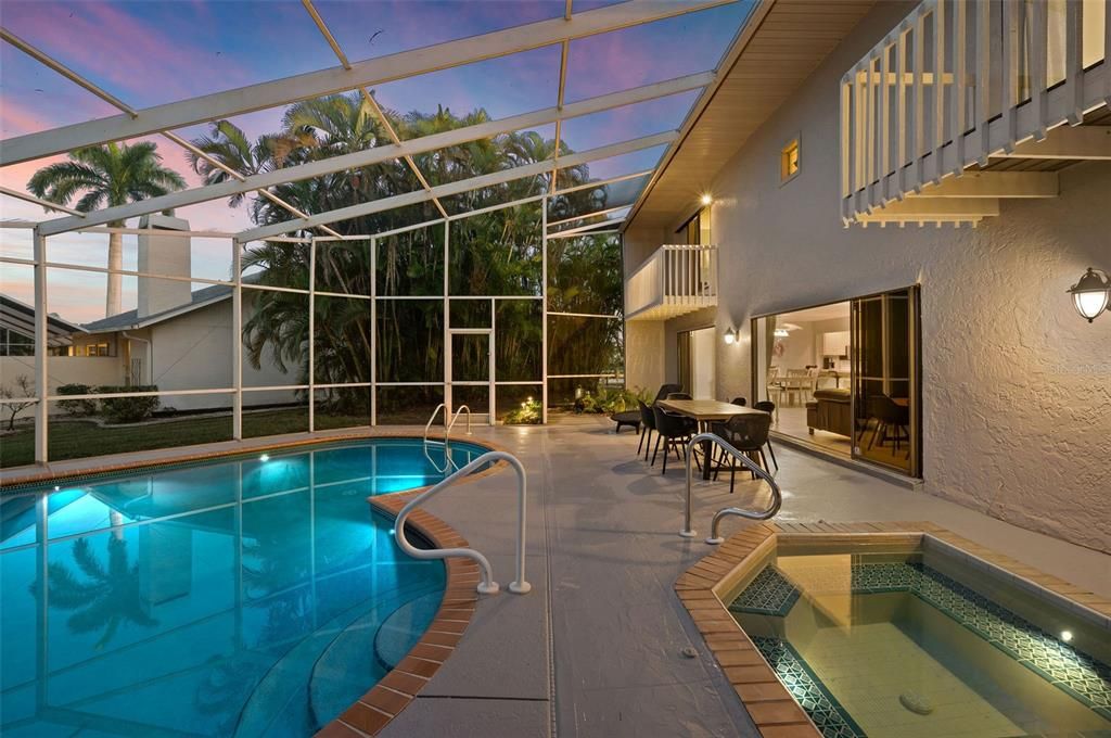 Evening pool view