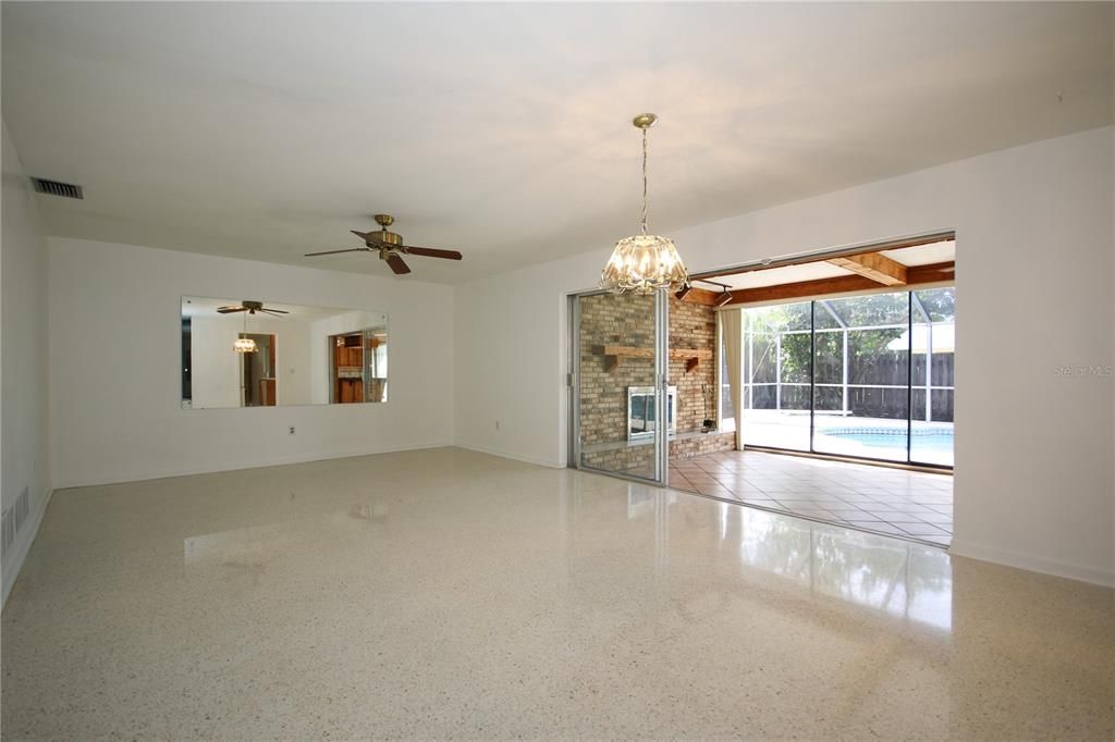 Living Room - View to Sunroom and Pool