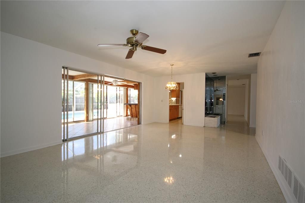 Living Room - View to Dining area and Kitchen