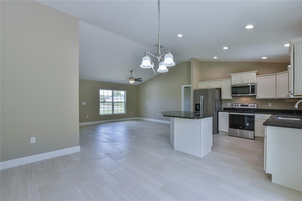 Dining view to Kitchen and Great room