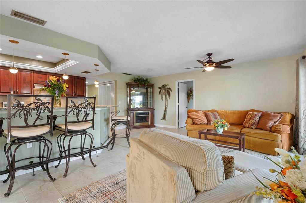 Family room, breakfast bar